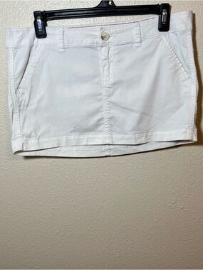 Hollister White Cotton Stretch Skort